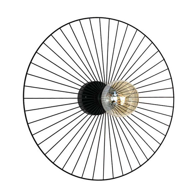 Apliqué metal negro circular Ø45 cm E27 - LGAP0114