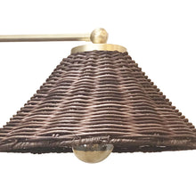 Cargar imagen en el visor de la galería, Apliqué metal bronce pantalla ratán Ø30x45x39 cm E27 - LGAP0113