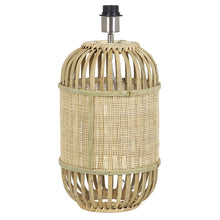 Cargar imagen en el visor de la galería, Lámpara sobremesa ratán pantalla tela Ø 23x62 cm E27 - LLLS0213