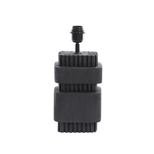 Cargar imagen en el visor de la galería, Lámpara sobremesa madera negro pantalla tela 16x12x51 cm E27 - LLLS0269