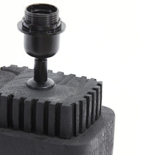 Cargar imagen en el visor de la galería, Lámpara sobremesa madera negro pantalla tela 16x12x51 cm E27 - LLLS0269