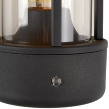 Cargar imagen en el visor de la galería, Apliqué aluminio grafito exterior IP44 con sensor Ø 12x21,8 cm E27 - LUAP0042