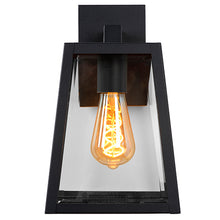 Cargar imagen en el visor de la galería, Aplique metal negro vidrio transparente 18x14,5x30,5 cm E27 - LUAP0045