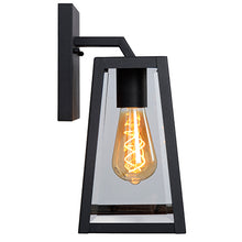 Cargar imagen en el visor de la galería, Aplique metal negro vidrio transparente 18x14,5x30,5 cm E27 - LUAP0045