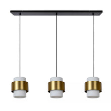 Cargar imagen en el visor de la galería, Lámpara colgante metal vidrio empavonado bronce 1,06 3 luces cm E27 - LULC0193
