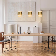 Cargar imagen en el visor de la galería, Lámpara colgante metal vidrio empavonado bronce 1,06 3 luces cm E27 - LULC0193