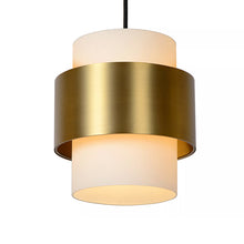 Cargar imagen en el visor de la galería, Lámpara colgante metal vidrio empavonado bronce 1,06 3 luces cm E27 - LULC0193