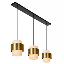 Cargar imagen en el visor de la galería, Lámpara colgante metal vidrio empavonado bronce 1,06 3 luces cm E27 - LULC0193
