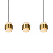 Cargar imagen en el visor de la galería, Lámpara colgante metal vidrio empavonado bronce 1,06 3 luces cm E27 - LULC0193