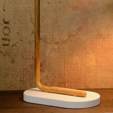 Cargar imagen en el visor de la galería, Lámpara de pie metal madera blanco 23x1,40 cm E27 - LULP0015
