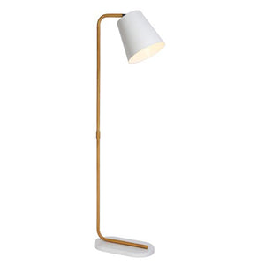 Lámpara de pie metal madera blanco 23x1,40 cm E27 - LULP0015