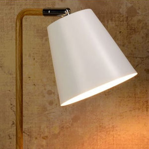 Lámpara de pie metal madera blanco 23x1,40 cm E27 - LULP0015
