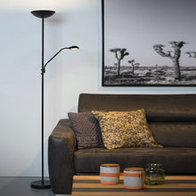Cargar imagen en el visor de la galería, Lámpara de pie metal lector negro Ø 25,4x1,80 cm LED 20W 4W - LULP0021