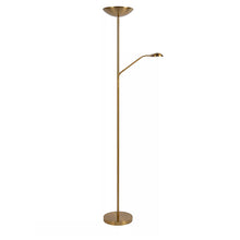 Cargar imagen en el visor de la galería, Lámpara de pie metal lector oro mate Ø 25,4x1,80 cm LED 20W 4W - LULP0065