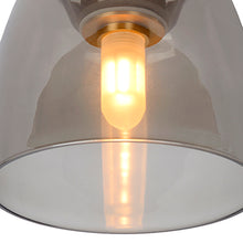 Cargar imagen en el visor de la galería, Plafón metal vidrio bronce humo IP44 Ø 16.1x16.8 cm G9 - LUPL0013