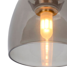 Cargar imagen en el visor de la galería, Plafón metal vidrio bronce humo IP44 Ø 16.1x16.8 cm G9 - LUPL0013