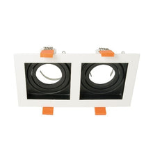 Cargar imagen en el visor de la galería, Foco embutido puzzle metal blanco corte 16,5x8,3 cm 2 luces GU10 - MUFO0029