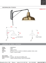 Cargar imagen en el visor de la galería, Apliqué metal negro bronce brazo movible Ø28x61x30 cm E27 - ONAP0034