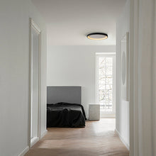 Cargar imagen en el visor de la galería, Plafón aluminio negro difusor acrílico Ø 28 cm LED 20W - OYPL0002