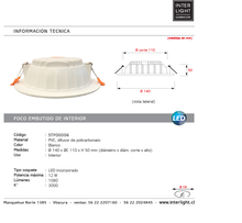 Cargar imagen en el visor de la galería, Foco embutido blanco Ø14x50 LED 12W - STFO0006