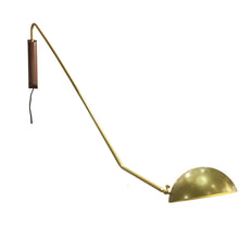 Cargar imagen en el visor de la galería, Apliqué metal dorado madera café 102 cm E27 - TOAP0032