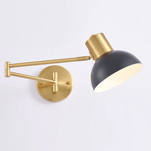 Cargar imagen en el visor de la galería, Apliqué metal negro dorado articulado E27 - TOAP0037