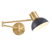 Cargar imagen en el visor de la galería, Apliqué metal negro dorado articulado E27 - TOAP0037