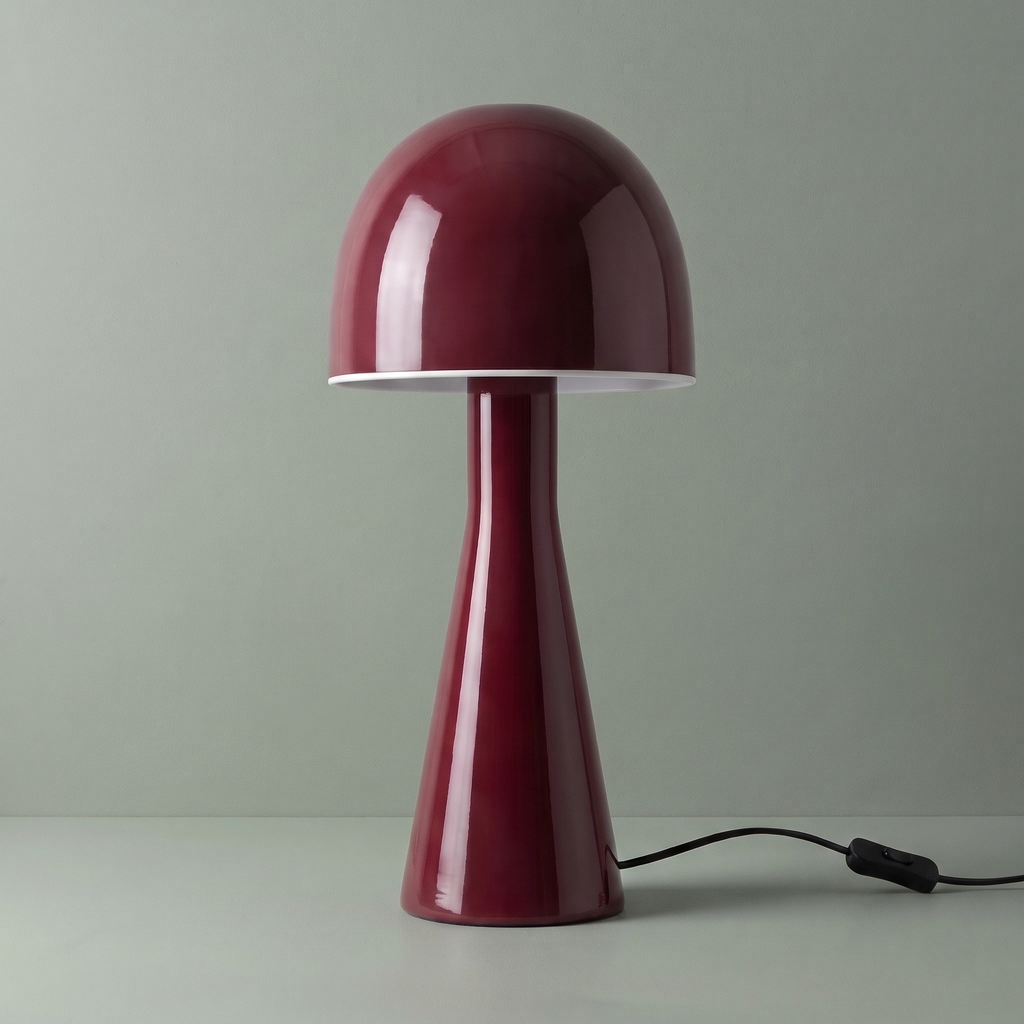 Lámpara de mesa vidrio burdeo Ø20x45 cm E27 - PGLS0132