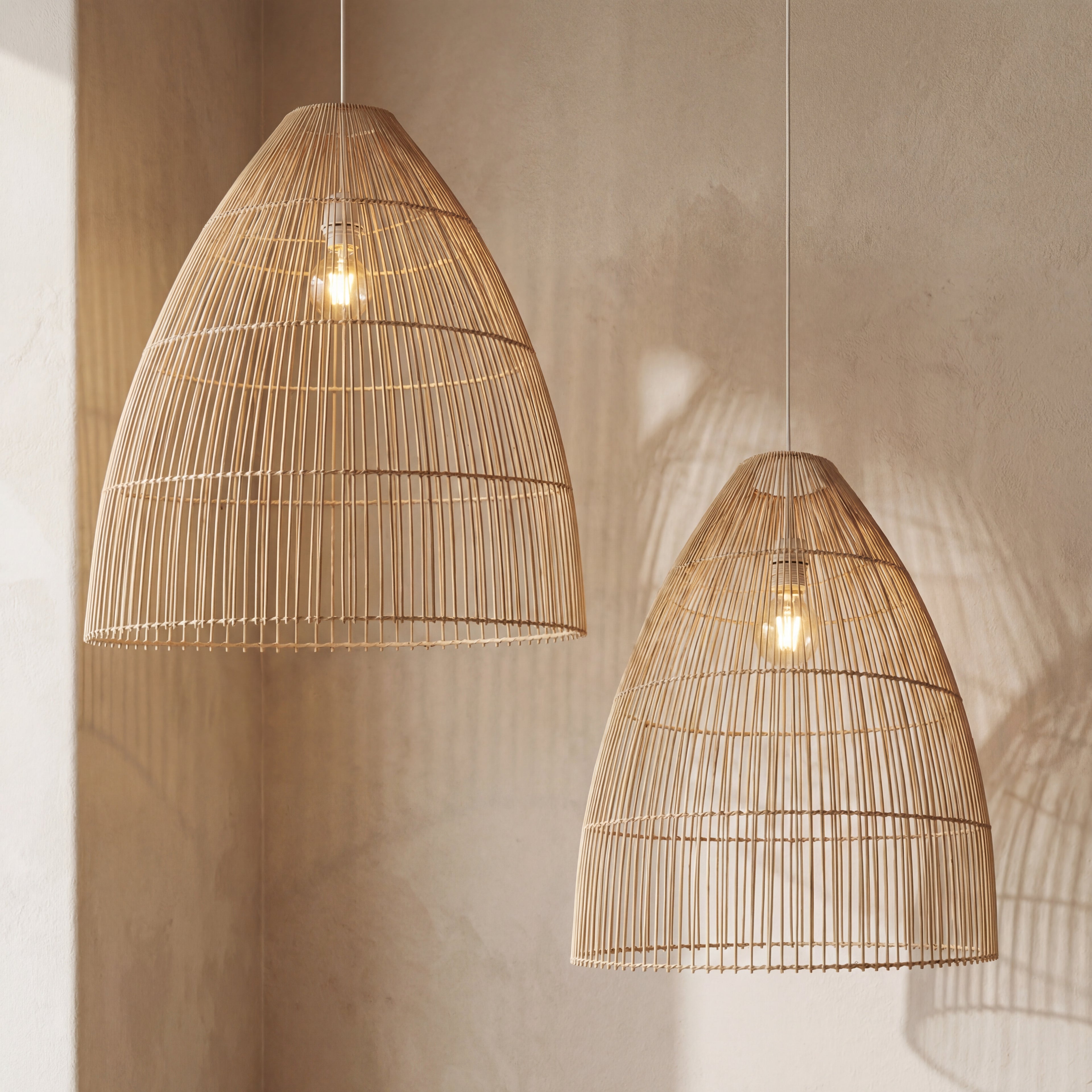 Lámpara colgante ratán natural Ø60x67 cm E27 - PLLC0008