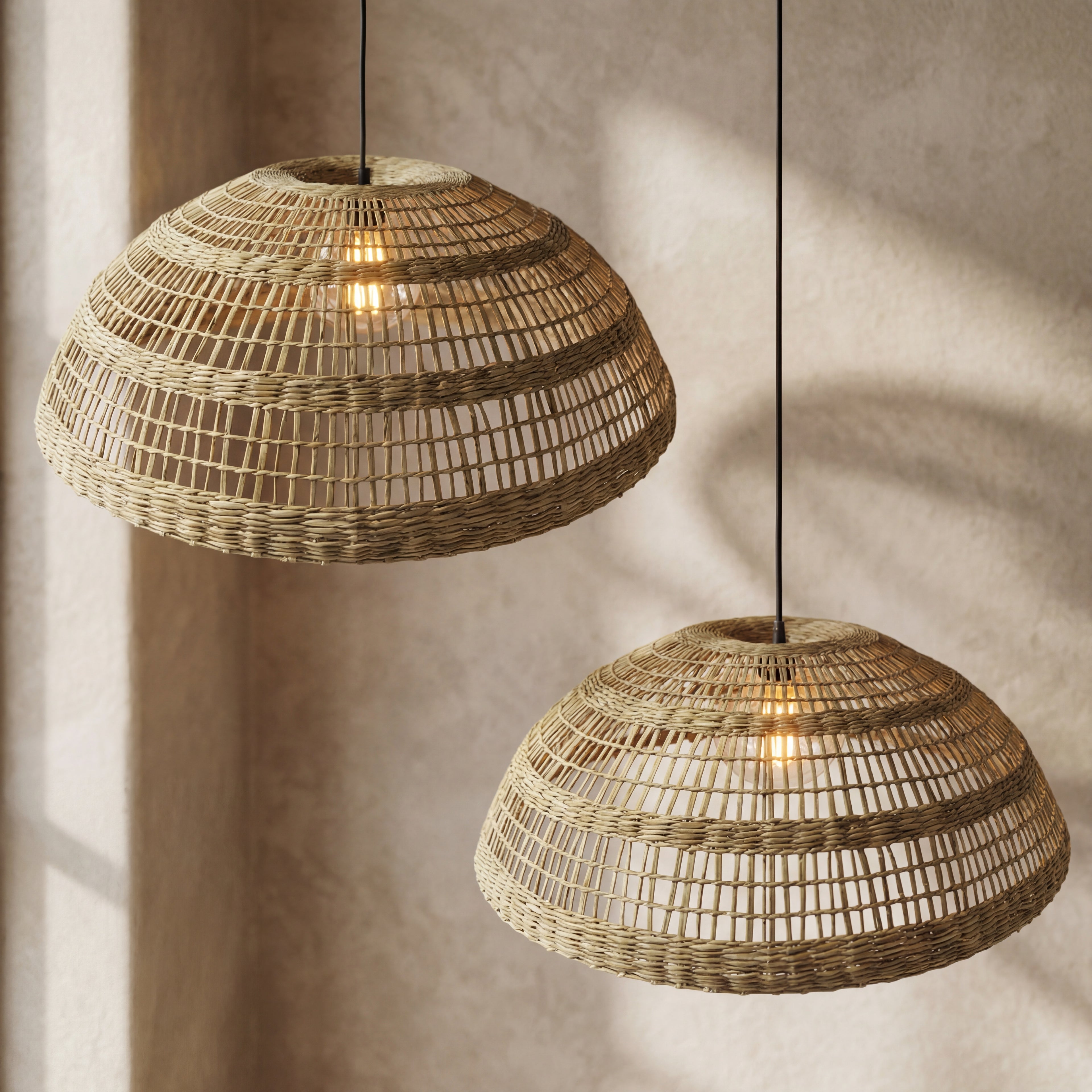 Lámpara colgante Fibra natural 59x28 cm E27 - BRLC0062