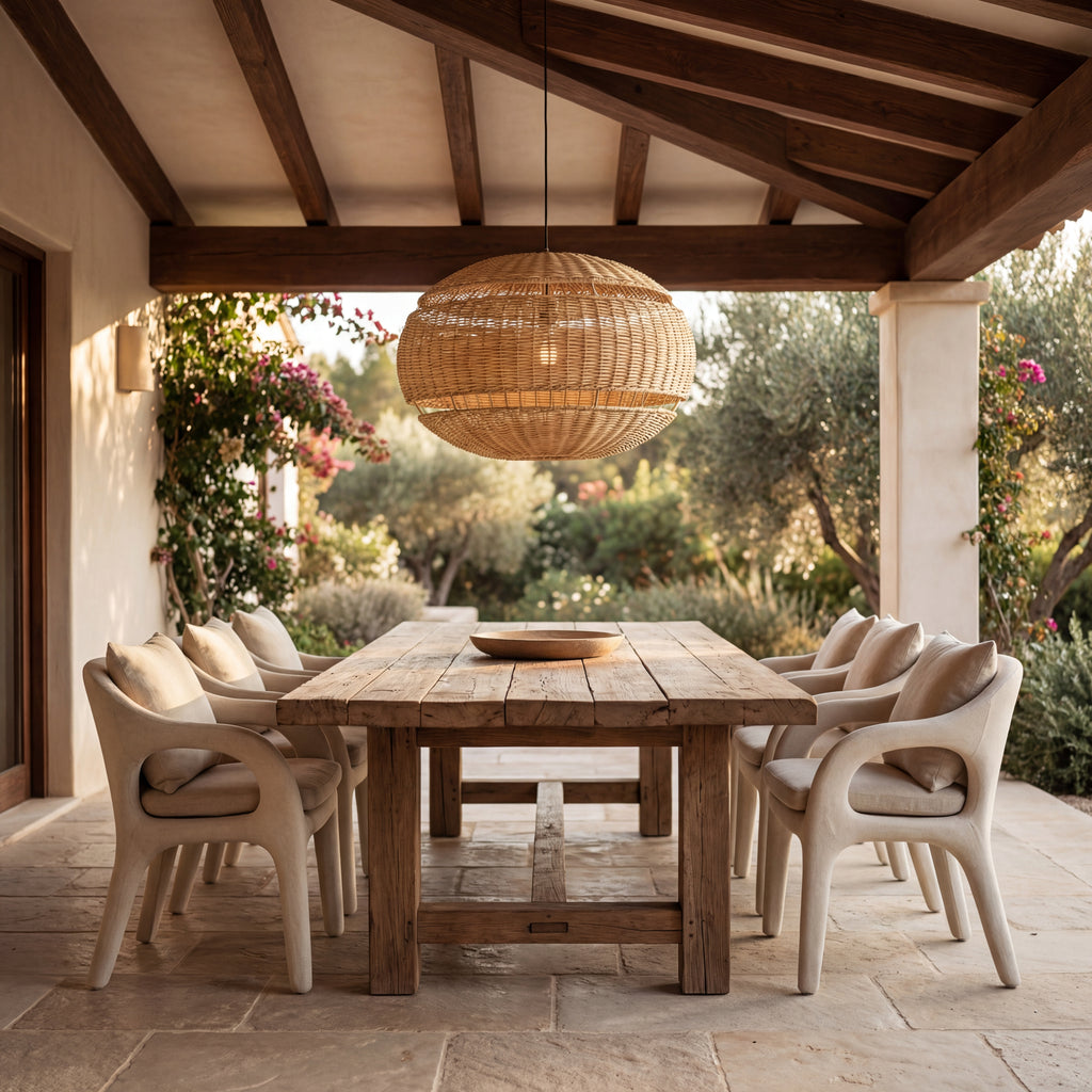 Lámpara colgante ratán natural Ø63x35 cm E27 - LGLC0157