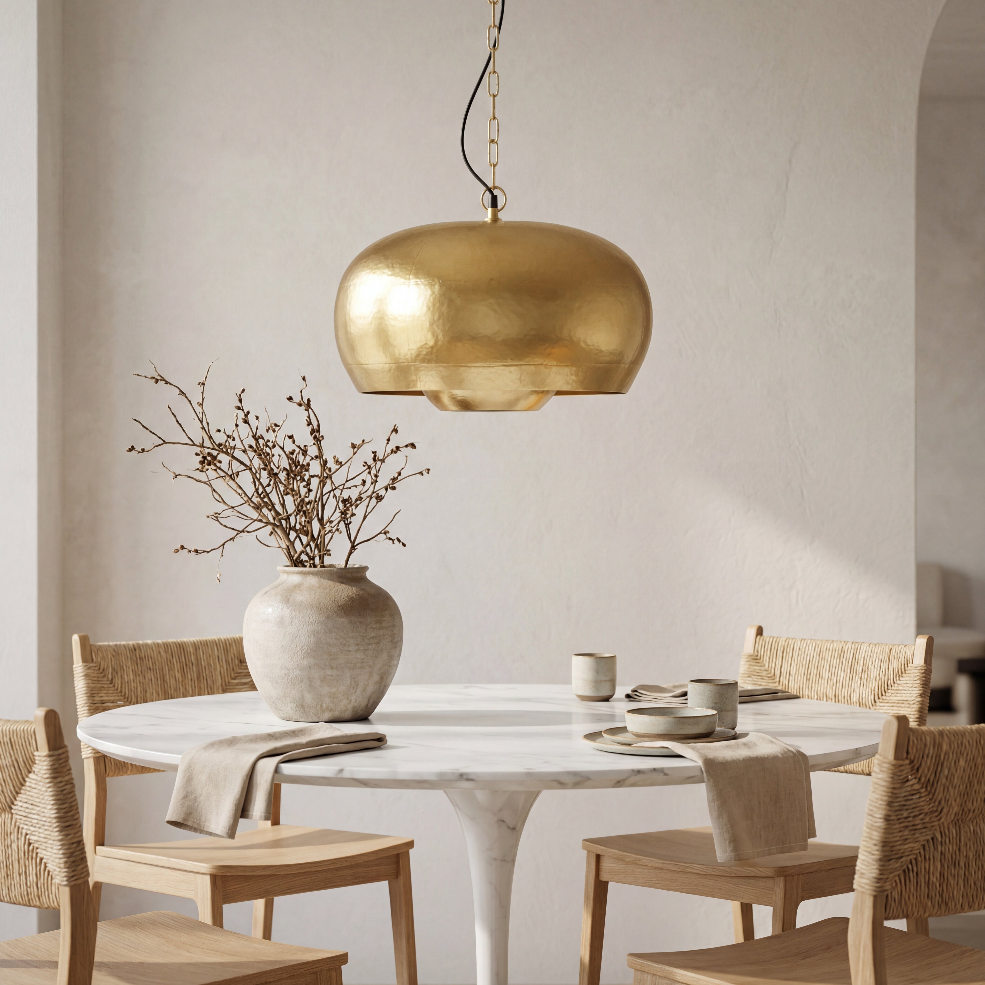 Lámpara colgante hierro color oro Ø 30cm E27 - IXLC0048