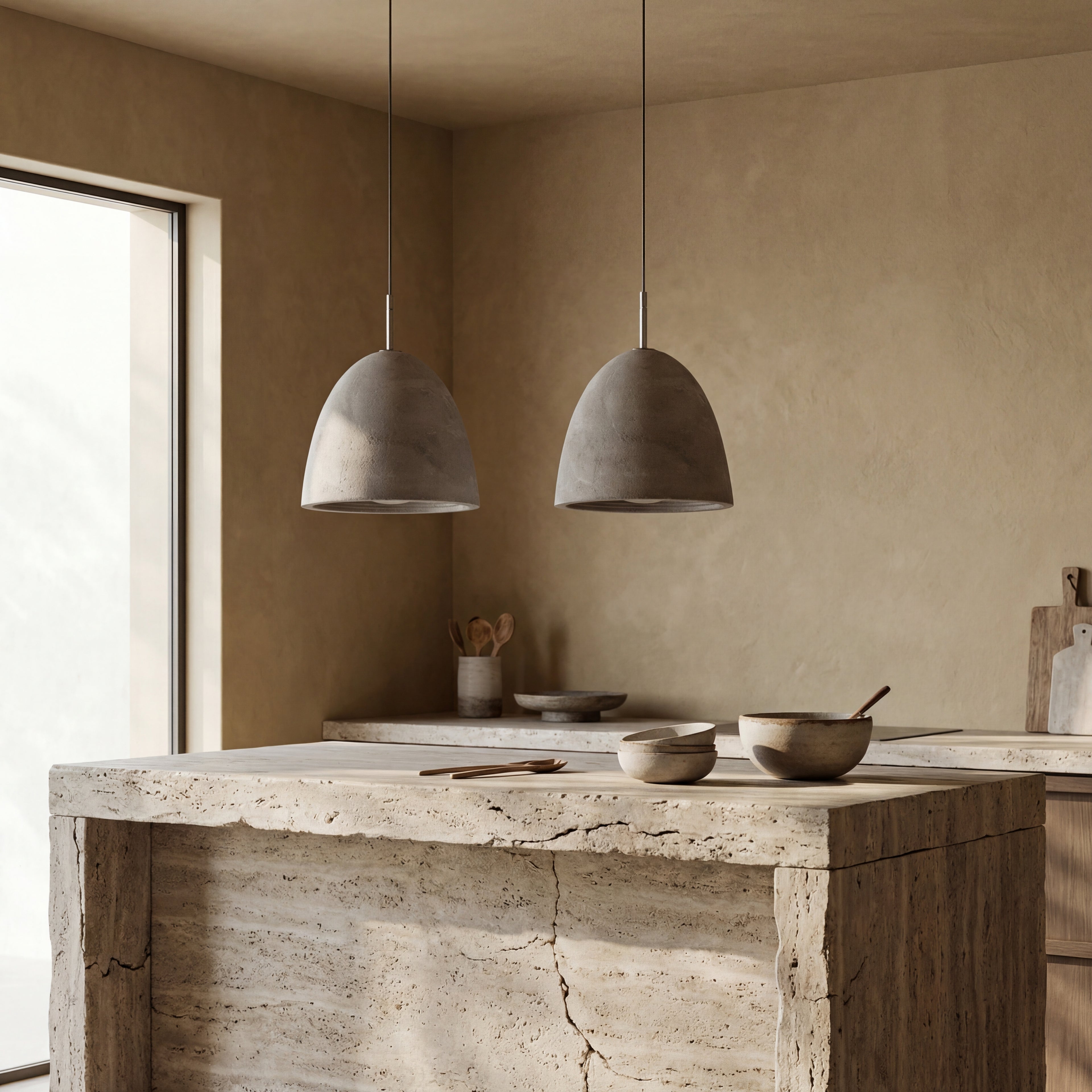 Lámpara colgante concreto interior aluminio Ø31x30 cm E27 - SELC0004