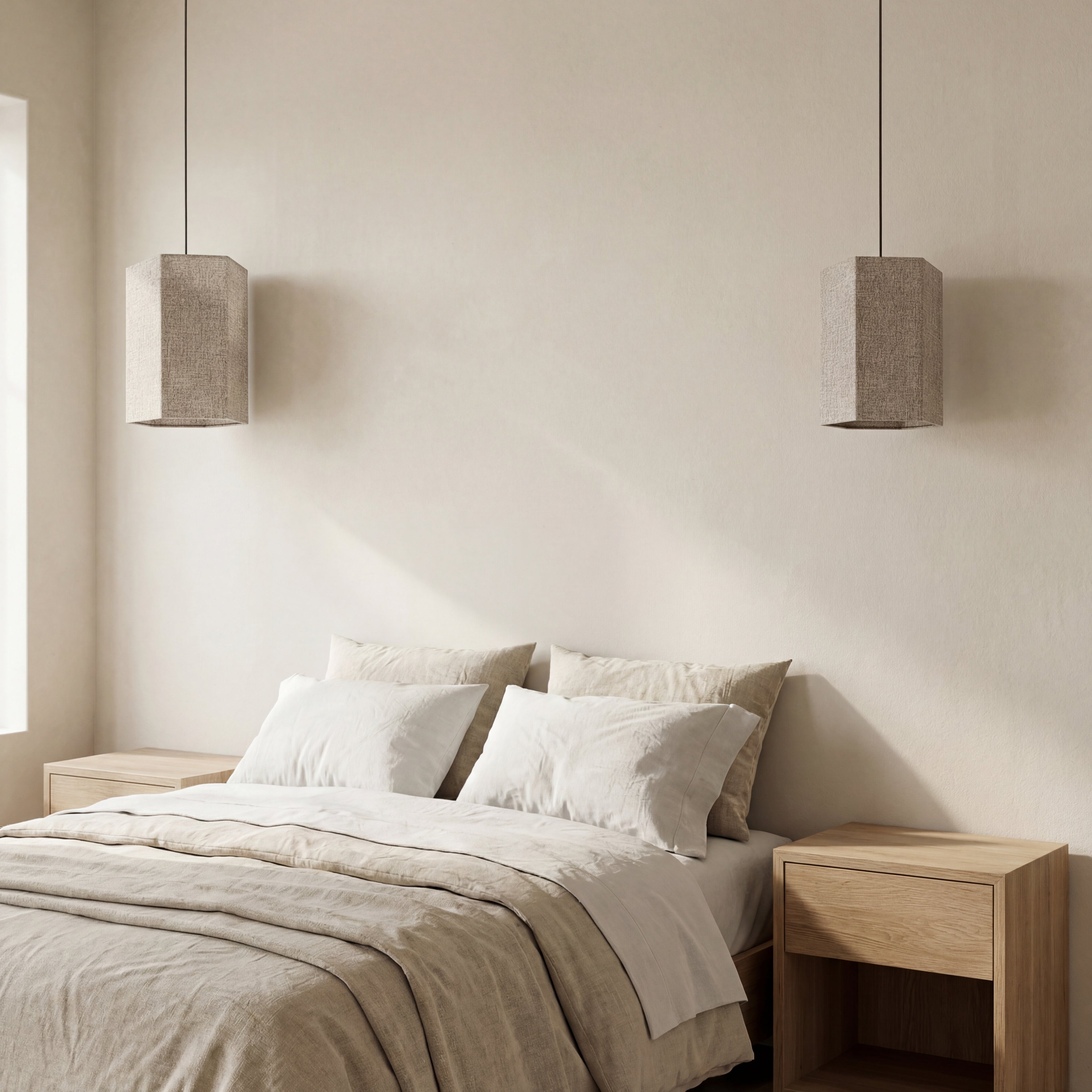 Lámpara colgante lino natural Ø22 cm E27 - OPLC0067
