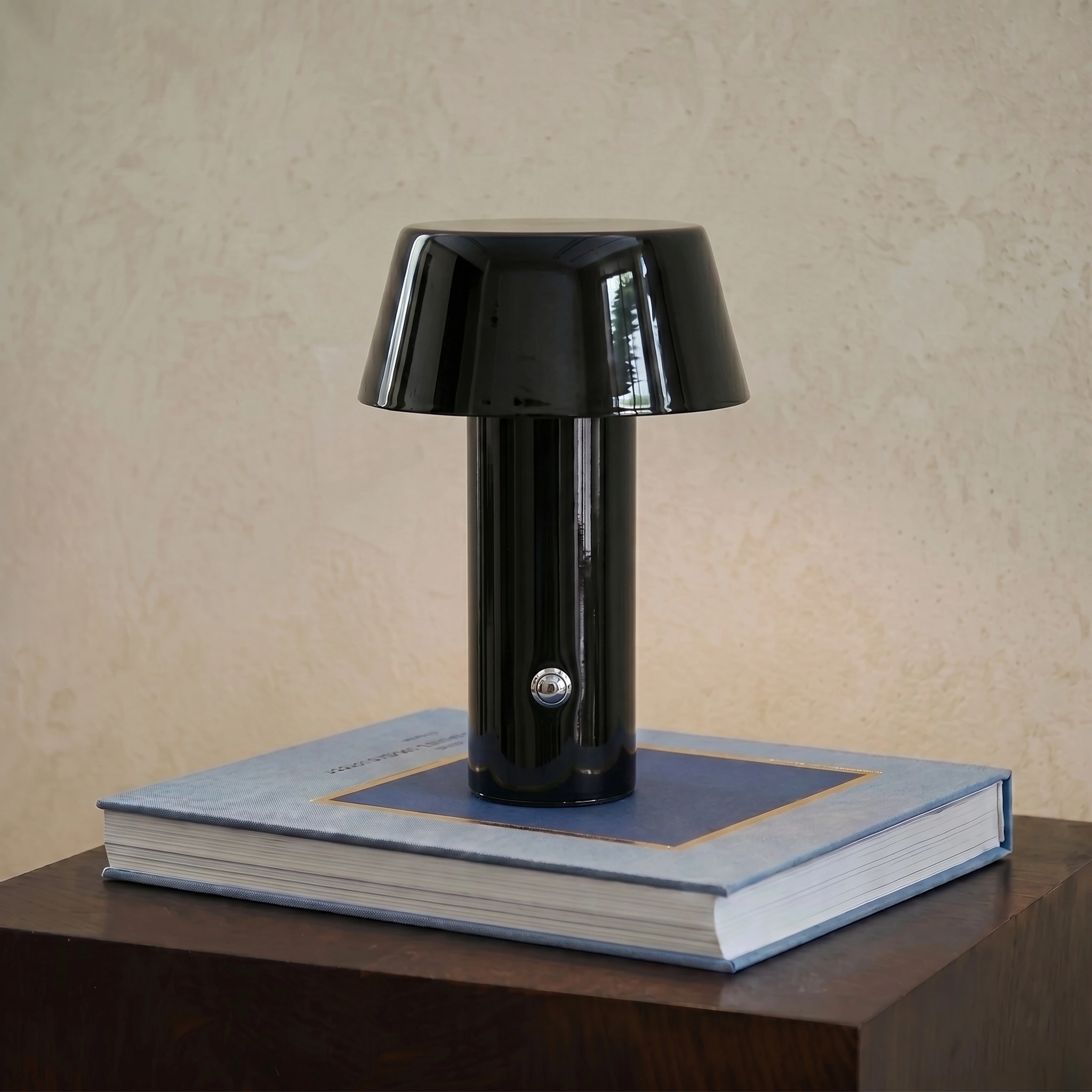 Lámpara de mesa negro recargable  Ø14x20 cm  3W LED - OPLS0042