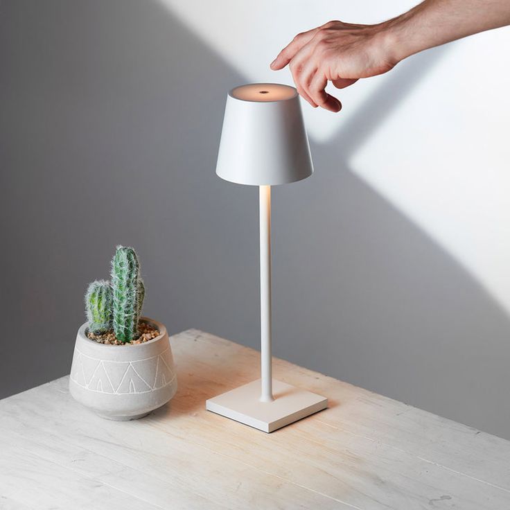 Lámpara sobremesa aluminio blanco Ø 10,5x38 cm LED 3,5 W - TOLS0014