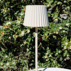 Lámpara sobremesa exterior beige recargable Ø13,5x38 cm LED 2W - LULS0185