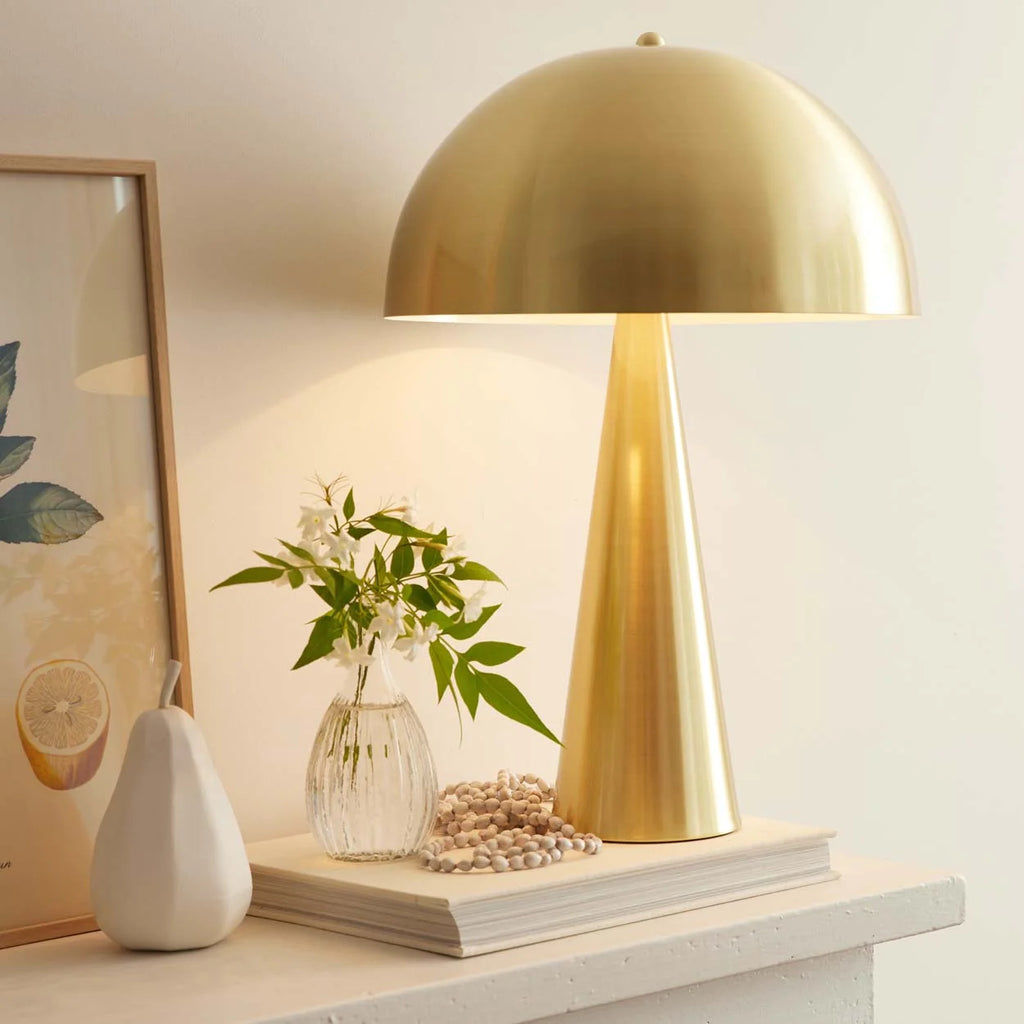 Lámpara sobremesa metal dorado 30x45 cm E27 - OPLS0004