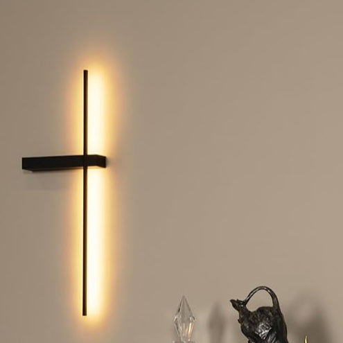 Apliqué aluminio negro luz indirecta 60x22 cm LED 6W - LUAP0071