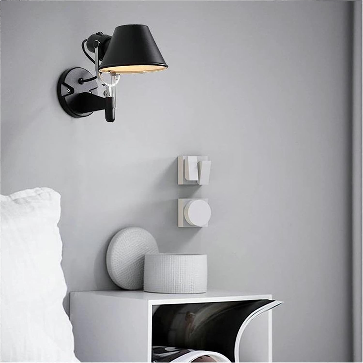 Apliqué negro movible Ø14x20 cm E27 - LGAP0041