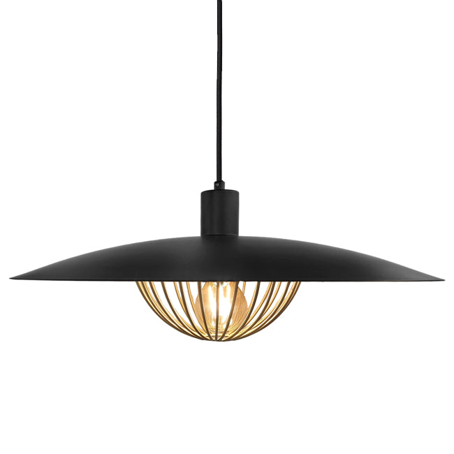 Lámpara colgante metal negro dorado Ø47x18  cm E27 - LGLC0148