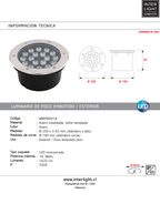 Foco piso acero exterior LED 18W - ANFO0016