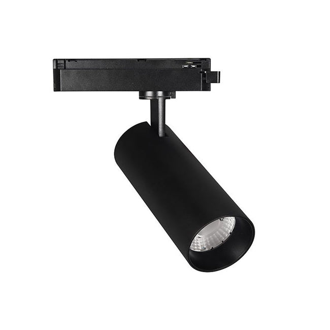 Foco metal negro para riel monofásico Ø6.5x220 cm LED 18W - ANFO0017