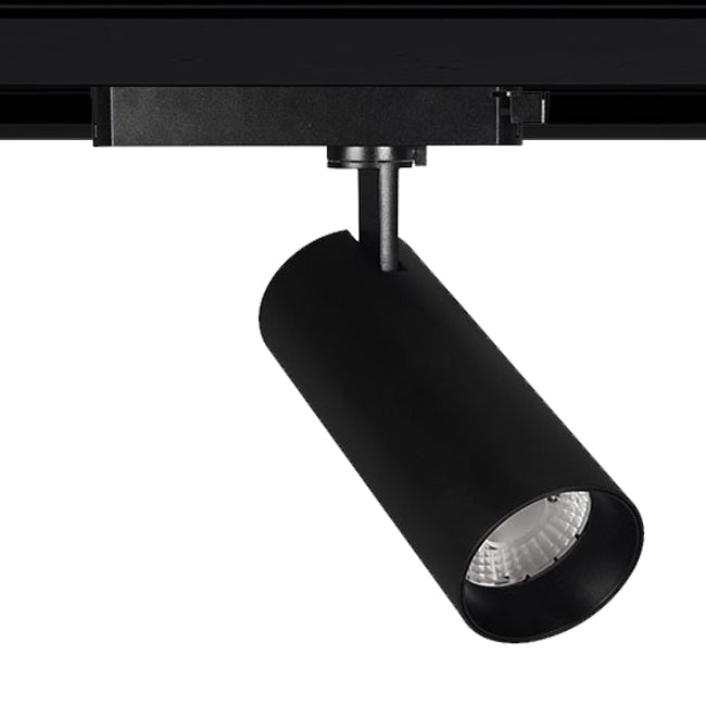Foco metal negro para riel monofásico Ø6.5x220 cm LED 18W - ANFO0017