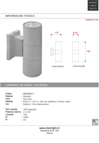 Foco gris claro  bidireccional LED 2X5W 3000 LED- ANFO0021