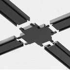 Unión tipo X horizontal para riel magnético ultra slim negro - ARCO0009