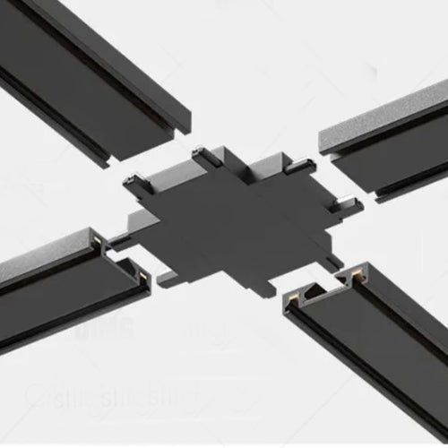 Unión tipo X horizontal para riel magnético ultra slim negro - ARCO0009