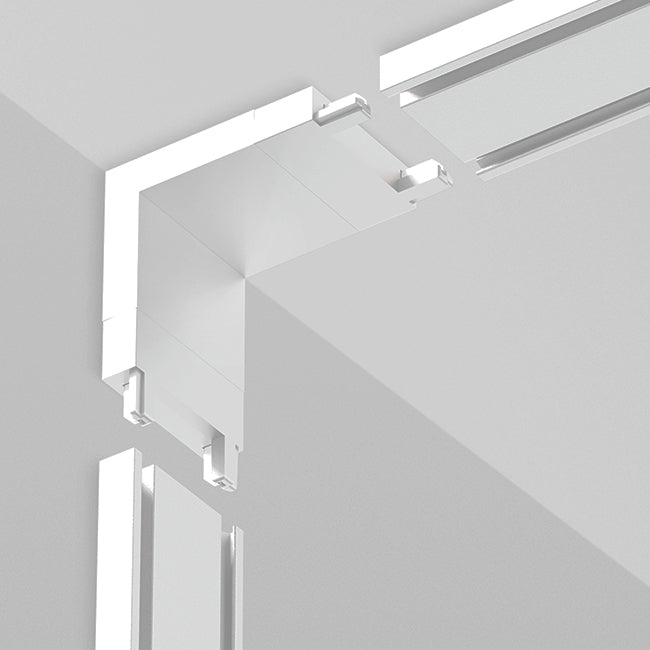 Unión tipo L vertical para riel magnético ultra slim blanco - ARCO0010
