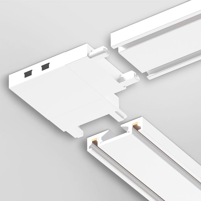 Unión tipo L horizontal para riel magnético ultra slim blanco - ARCO0013