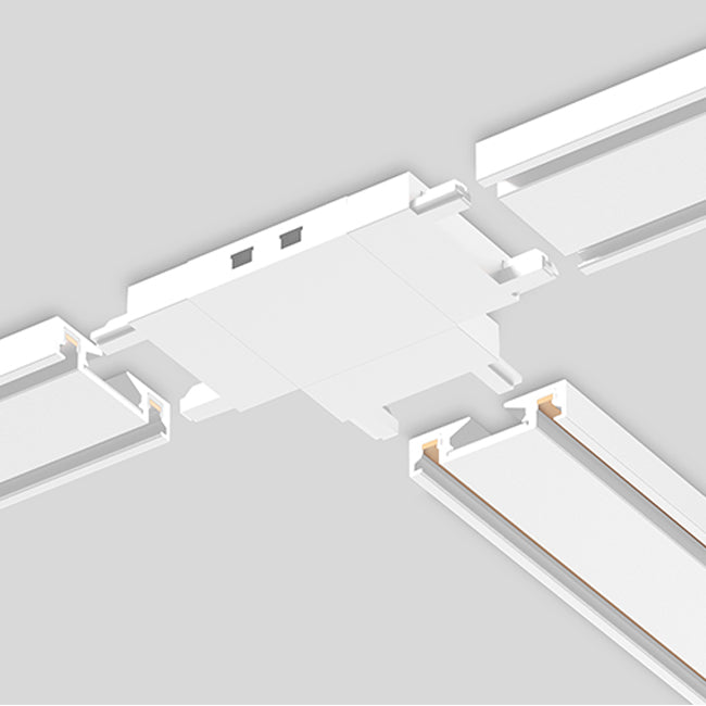 Unión tipo T horizontal para riel magnético ultra slim blanco - ARCO0014